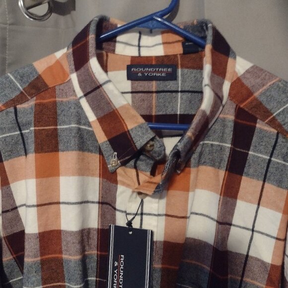 Roundtree and Yorke Portuguese flannel new with tags long sleeve button down shi - Picture 3 of 4